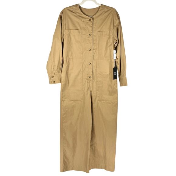 Abercrombie & Fitch x N. Benefield Wide-Leg Coverall Jumpsuit Sz XS Tan *Read* - Picture 1 of 12
